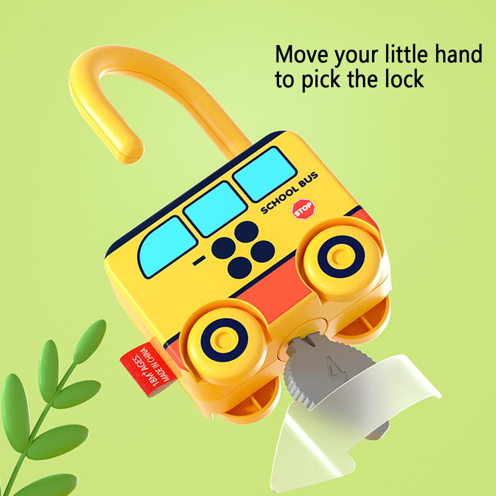 Baby Learning Lock with Key Car Games Early Educational Numbers Matching Locks Parent-children Interactive Unlocking Toys Sensor