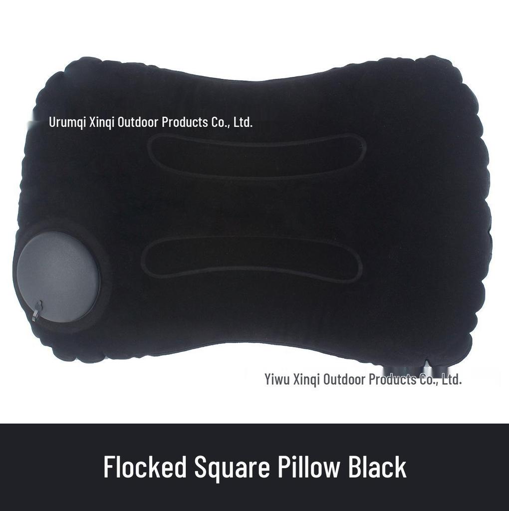 Inflatable U-Shaped Velvet Neck Pillow - Travel Essential, Foldable & Portable