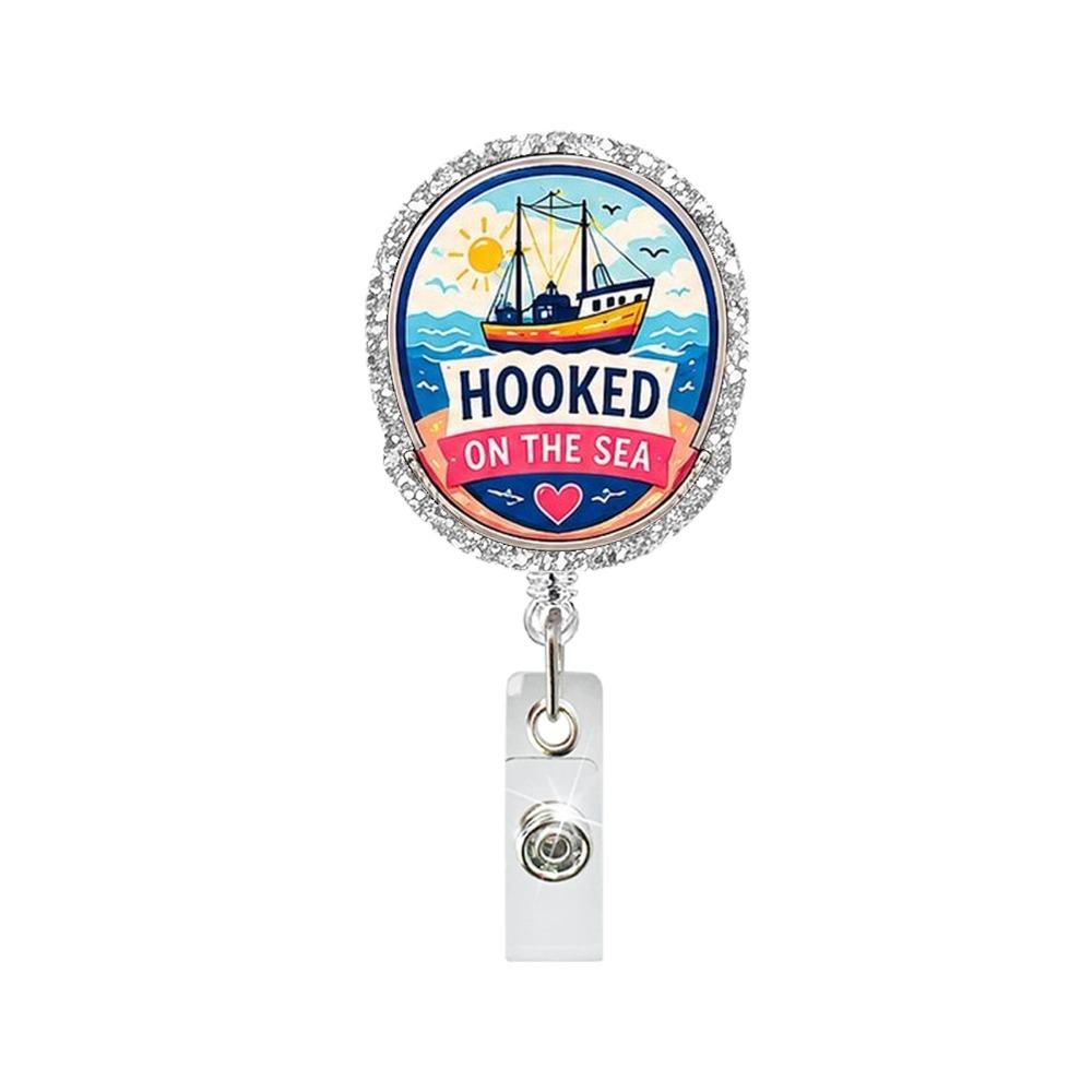360° Swivel Retractable ID Card Holder Glitter Acrylic Badge Reel Nurse Badge Reel Hospitals