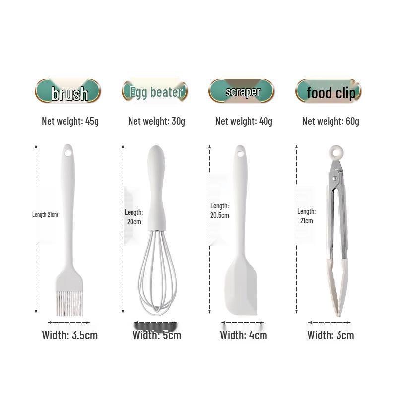 Haolisuo 4-Piece Silicone Baking Utensil Set