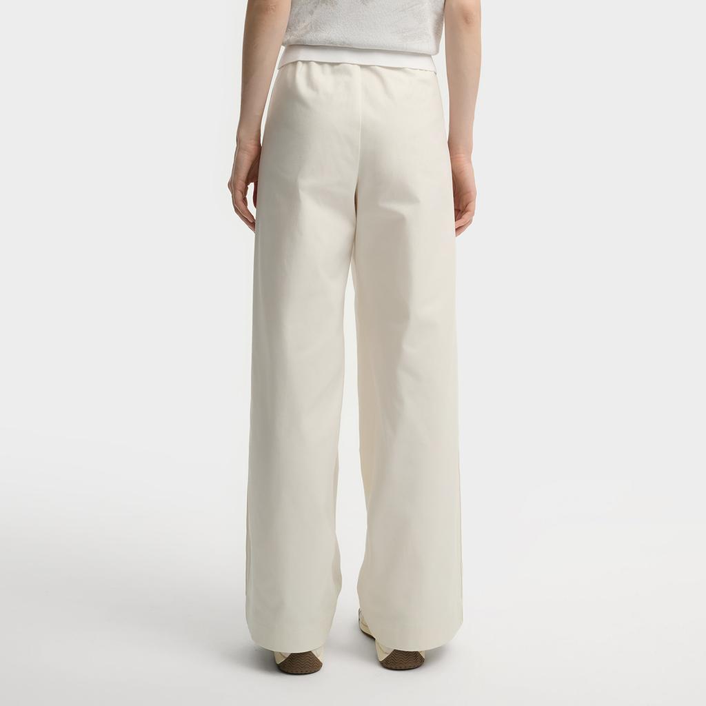 Fila Heritage Fashion Simple Trendy Versatile Woven Casual Pants Women Pants Cloud-Mushroom-White F11W538806F-WT