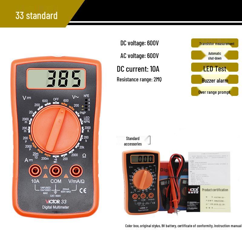 

VICTORY VC33 High-Precision Portable Digital Multimeter VC9205/9208/830L