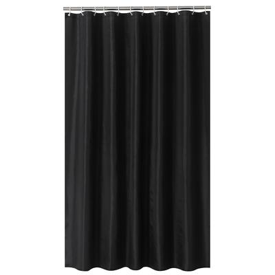 Rideau de douche à motif mural noir avec crochets de suspension pour rideau de salle de bain imperméable #2
