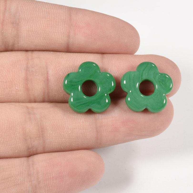 

5pcs Cute Big Hollow Flower Charms For Jewelry Making Supplies Glass Pendant Colorful Plant Charm DIY Earrings Necklace Material