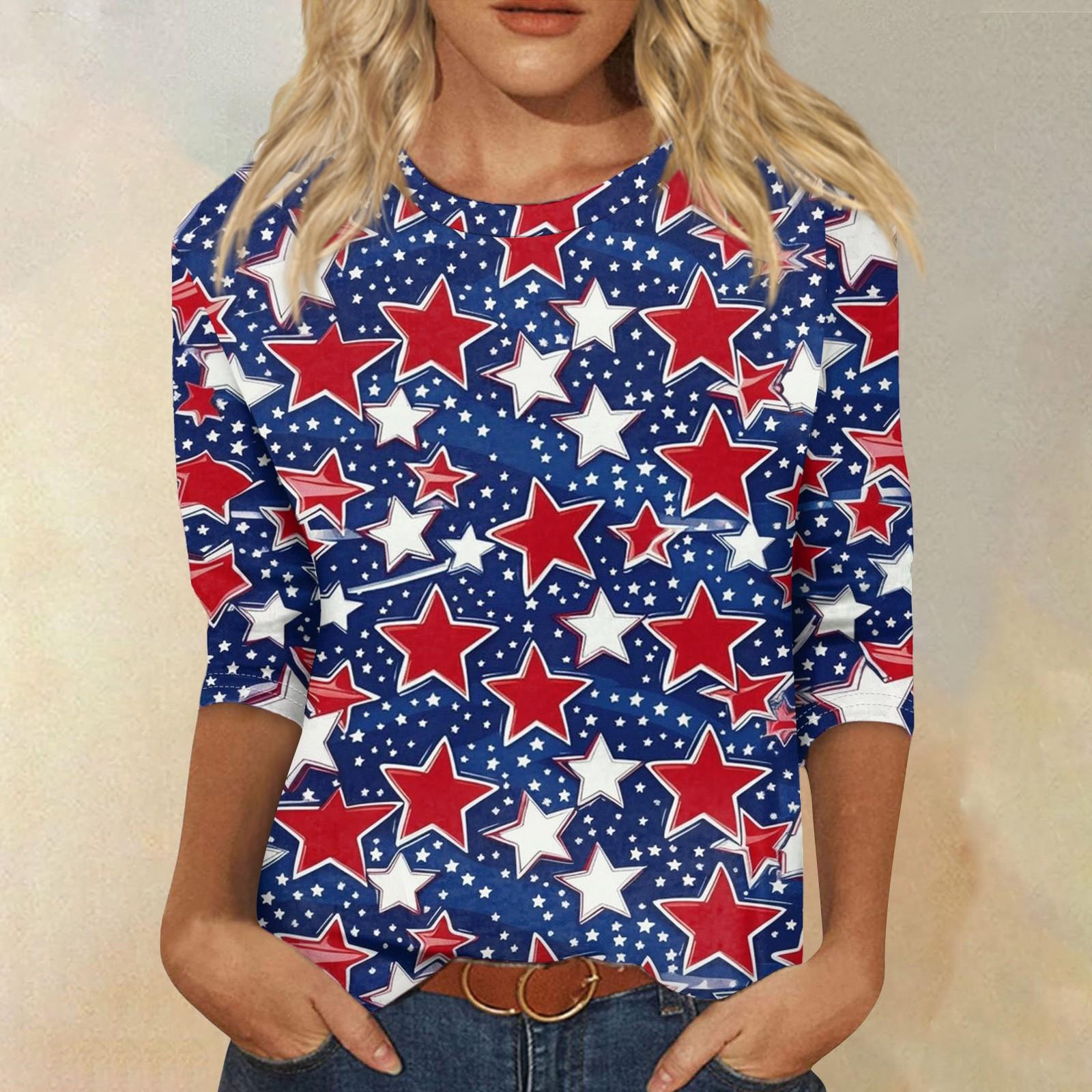 

Женская модная повседневная свободная футболка с круглым вырезом и рукавами 3/4 с принтом, женский топ XXXL