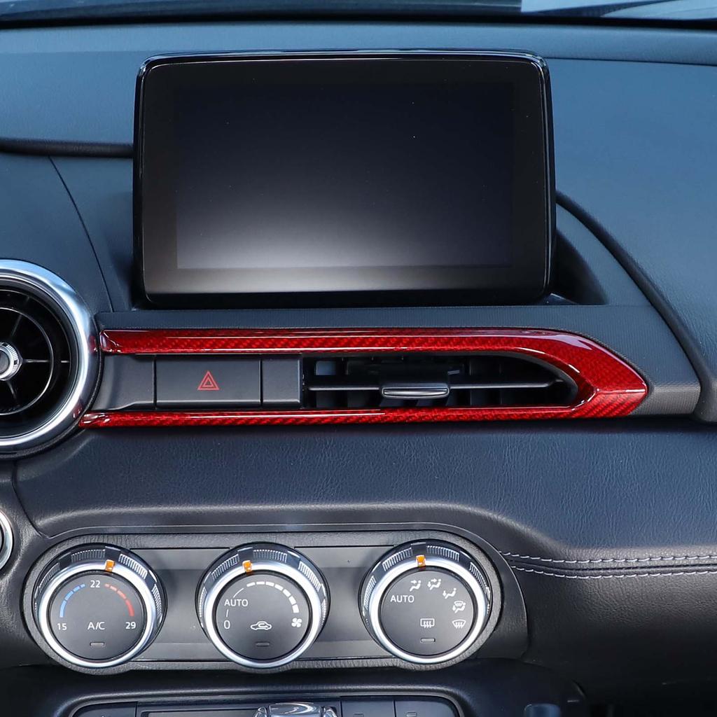 Real Carbon Fiber Car Center Control Air Outlet Decorative Frame Sticker For Mazda MX-5 2016-2026 Car Interior Accessories