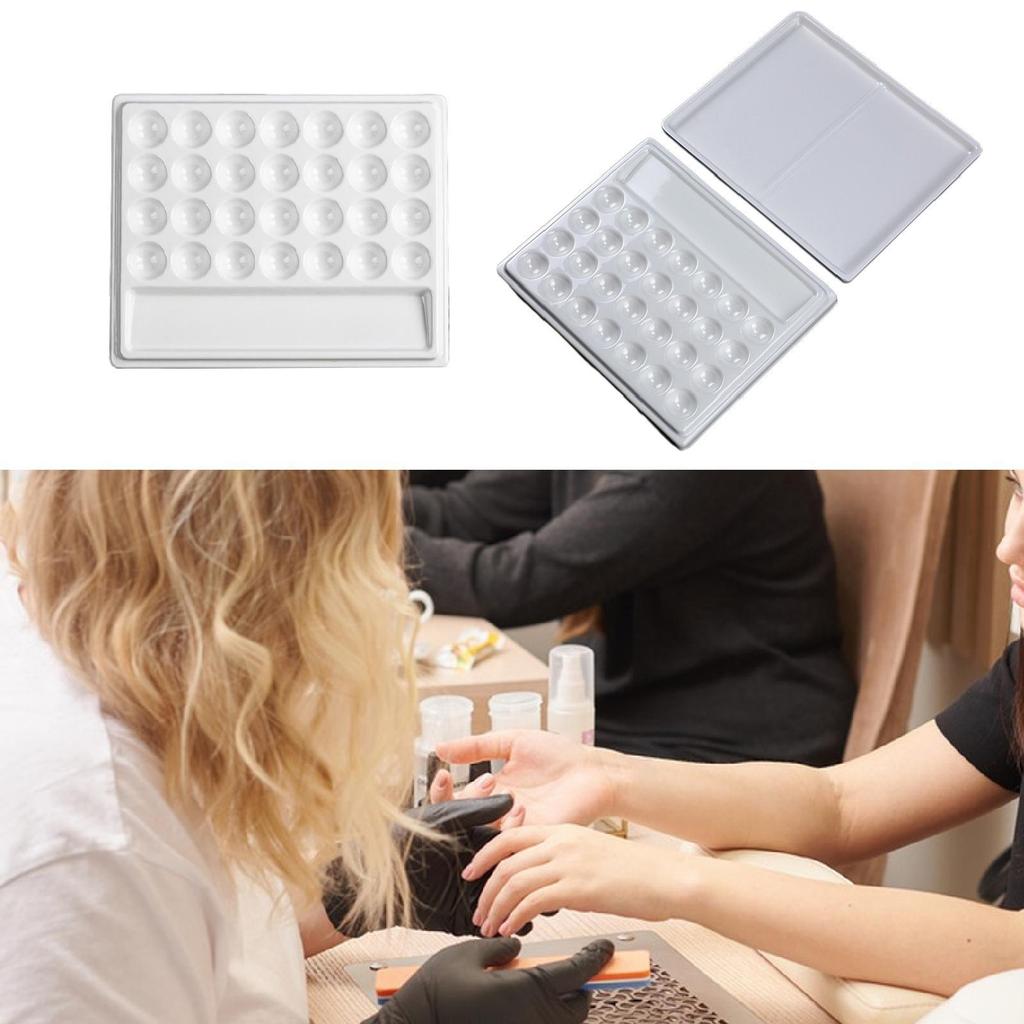 28 Wells Paint Palette Supplies Imitation Porcelain Rectangular Painting Mixing Tray for Painting Artists Oil Paints