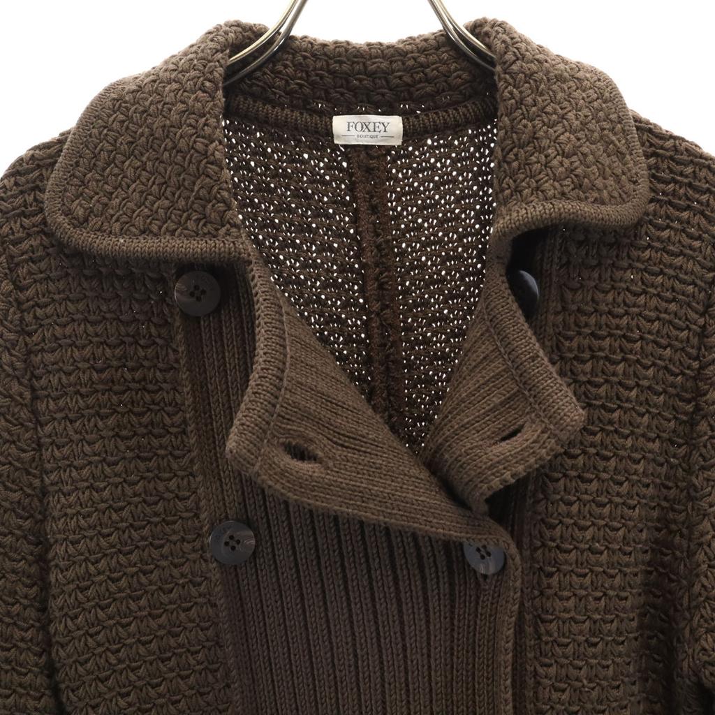 FOXEY BOUTIQUE made in Japan knit coat Brown Women Used