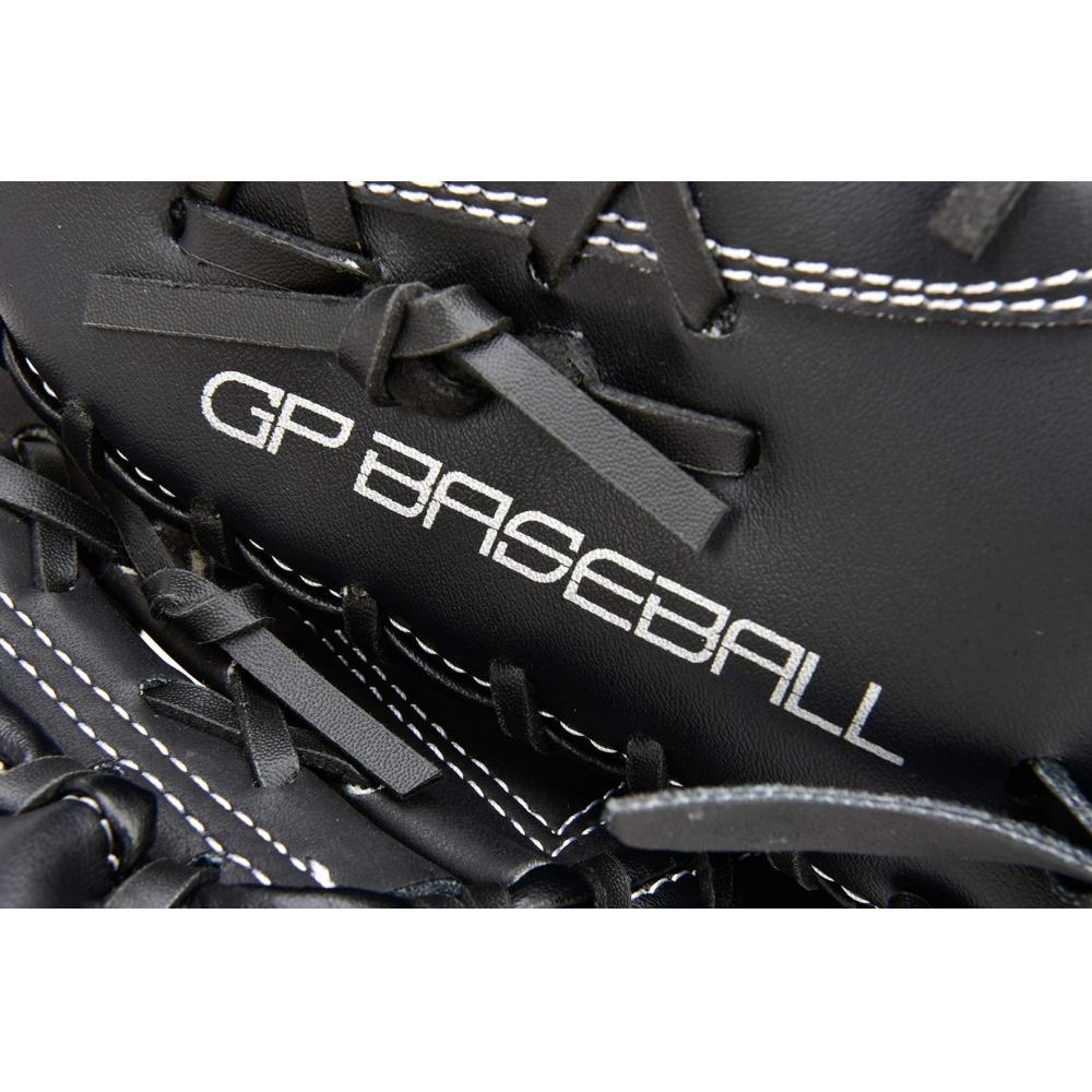 GP Baseball Glove First Mitt for 1st Baseman, Soft Baseball, Grass Baseball, Catch Ball, Black, For Right Throwers 53702, Medium