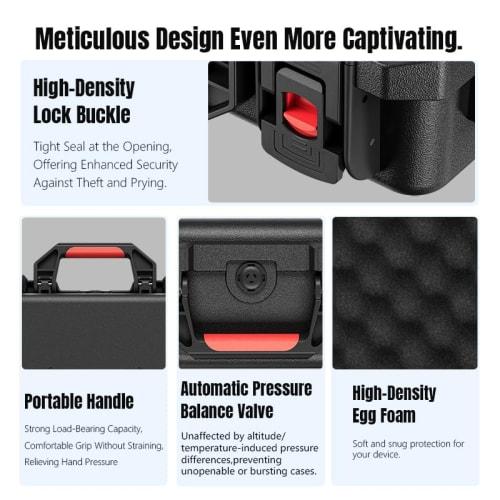 DJI Mini 5 Pro Waterproof Hard Carrying Case for DJI RC-2/RC-N3 Transmitter and Mini 5 Pro Accessories, Full Protection, Dustproof, Shockproof, and Sc