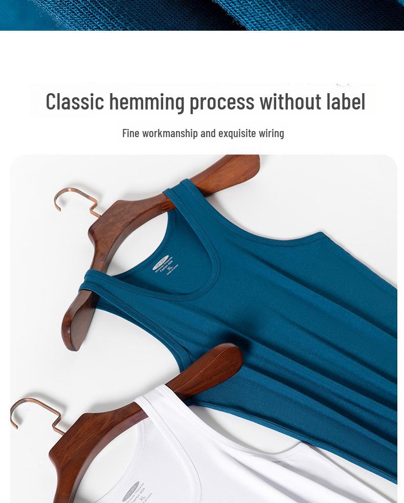 Men's Modal Silk Cotton Sleeveless Sports Vest T-Shirt