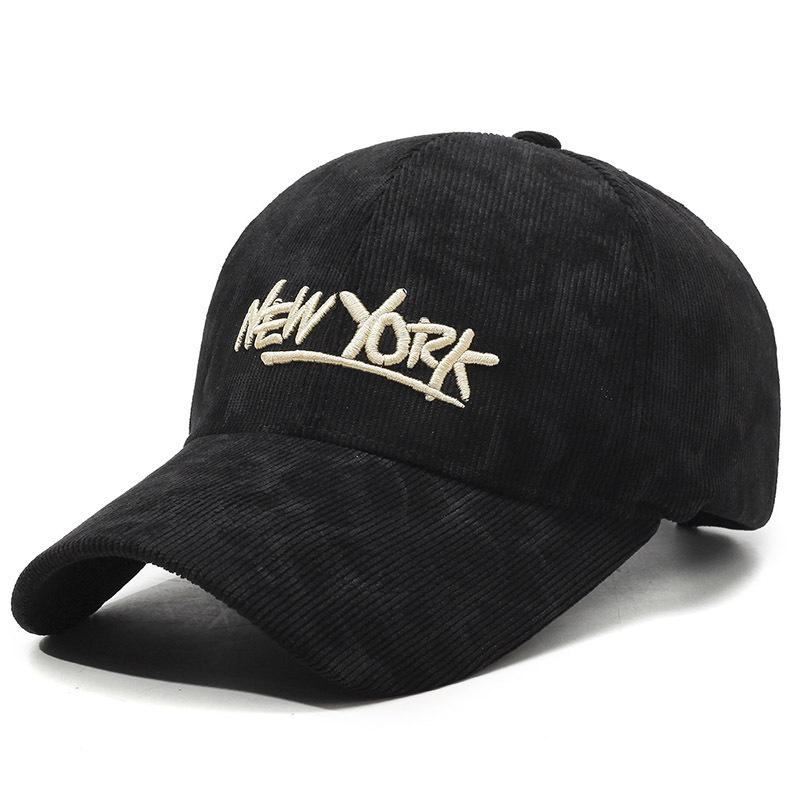 Autumn Winter Corduroy Baseball Cap Women's Winter Coldproof Cap Couple Hat Men Letter Embroidery Cap