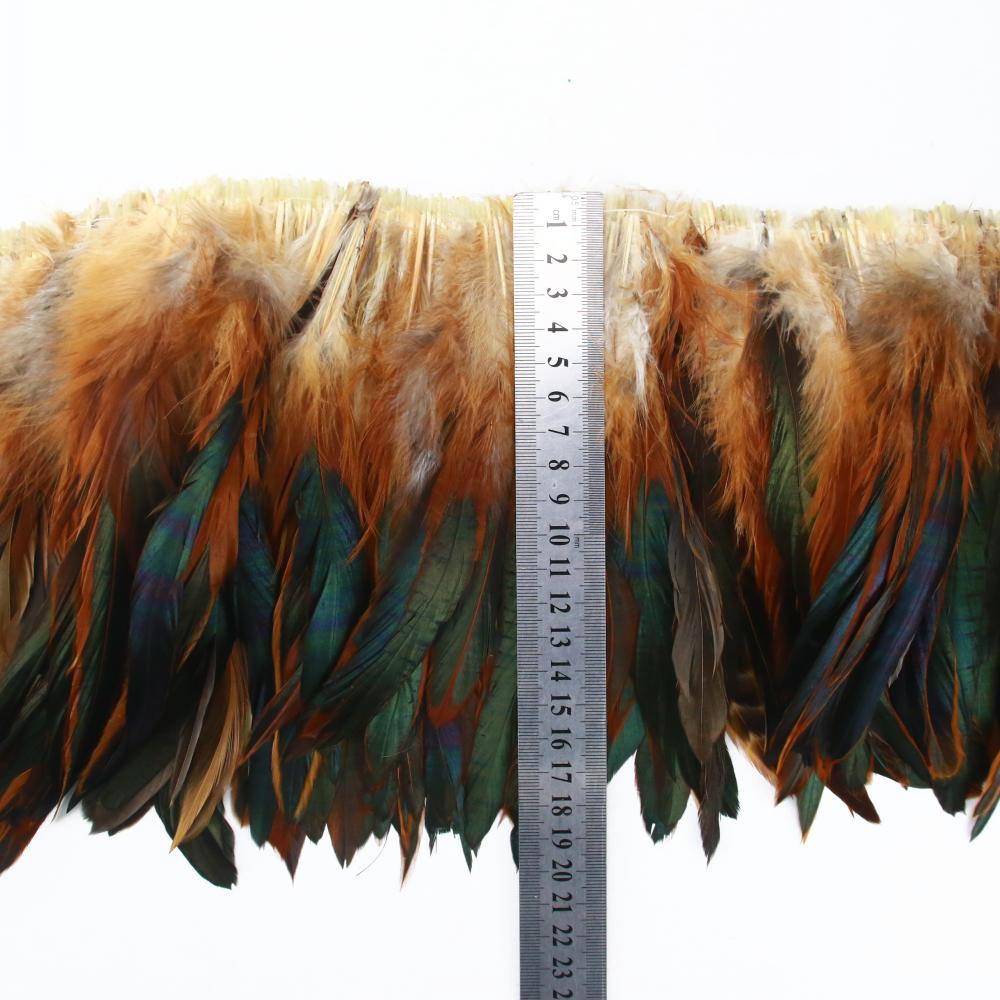 13 Color Natural Chicken 5-6 Inch Strip Strung Rooster Feathers for Craft Supply