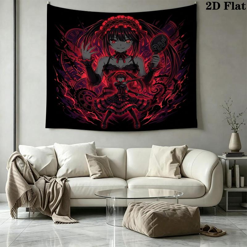 Date Live Wall Tapestry Aesthetic Wall Hanging Printed Fabric Blanket Decorative Tapestries For Bedroom Living Room Home Decor