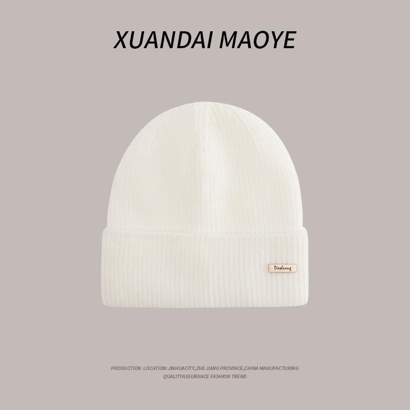 Knitted Hat for Women In Autumn and Winter Warm Plus Velvet Thick Korean Style Wool Hat Fashionable Ear Protection Hat Casual Travel Cold Hat