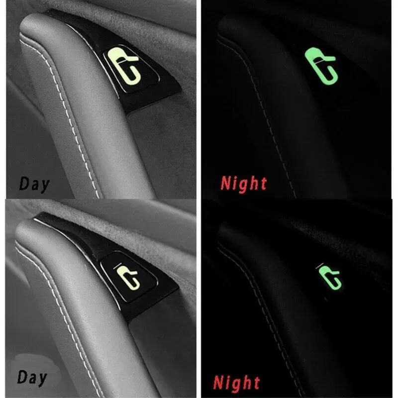Adesivi Luminosi per Pulsante Apertura Porta Auto Per Tesla Model 3 Accessori Auto Promemoria Adesivo Apertura Porta Bracciolo Interruttore Alzacristalli