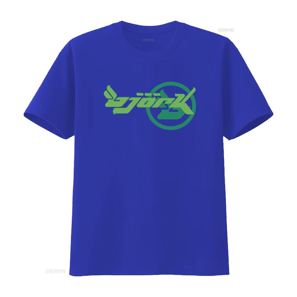 Bjork Homogenic Green Circle Logo T shirt vintage Washed Breathable Stretched Stylish Unisex streetwear fashion Versatile