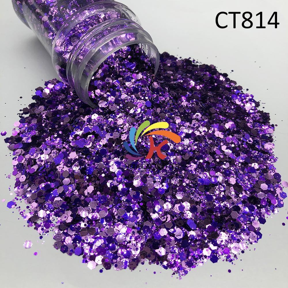 Polyester Glitter Metallic Chunky Mixed Glitter Bulk for Nail Art Epoxy Resin Crafts Christmas Decorations
