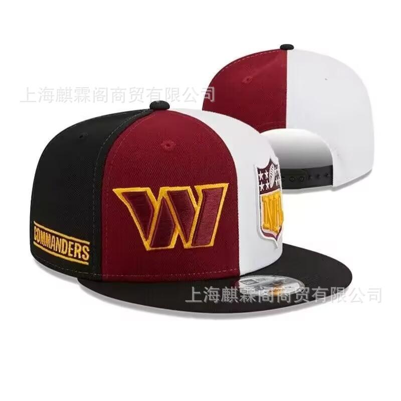 Unisex Embroidered Flat Brim Baseball Cap NFL Team Style Outdoor Sun Hat