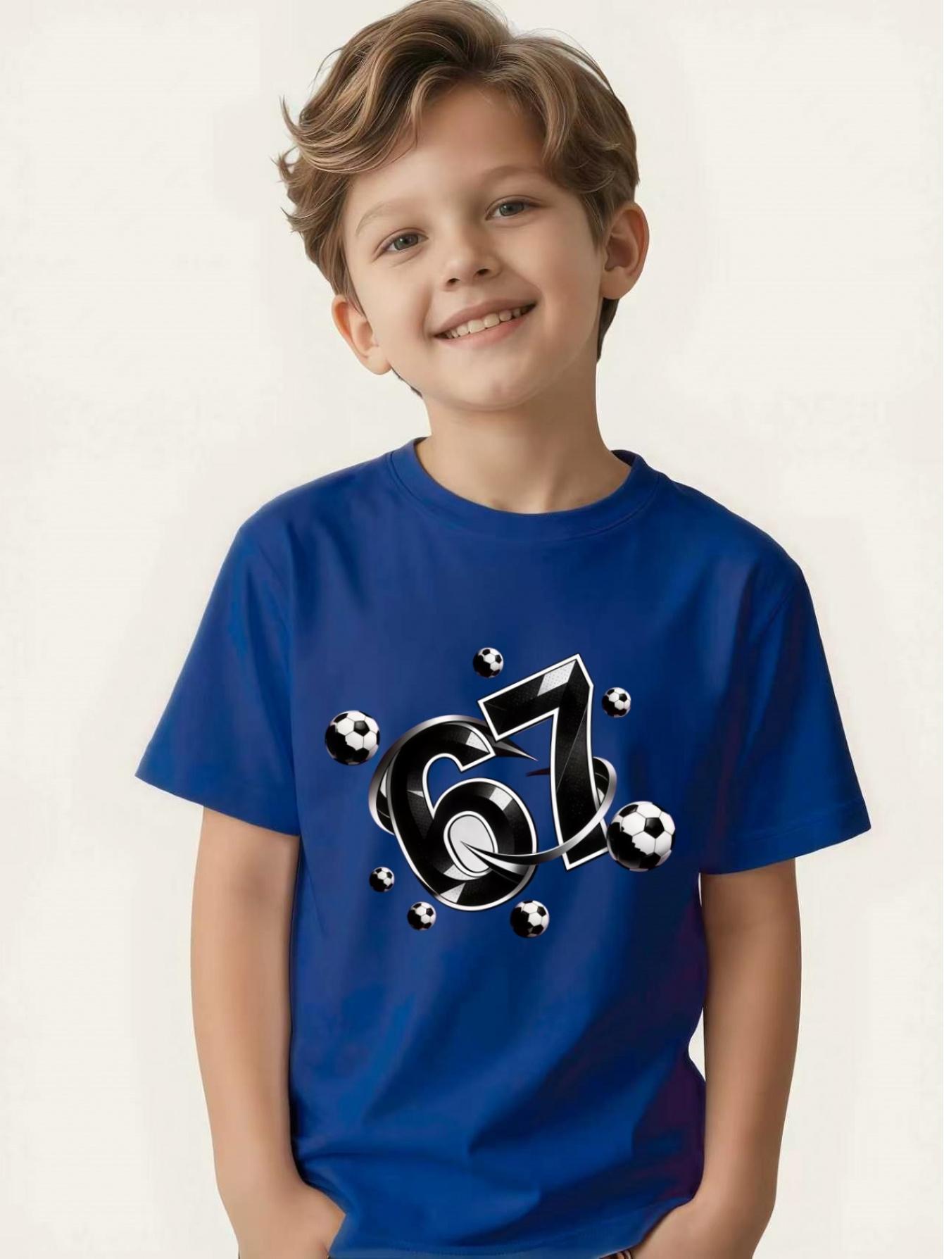 

Non-colliding children s football T-shirt football creative printing boys sports short sleeves 160