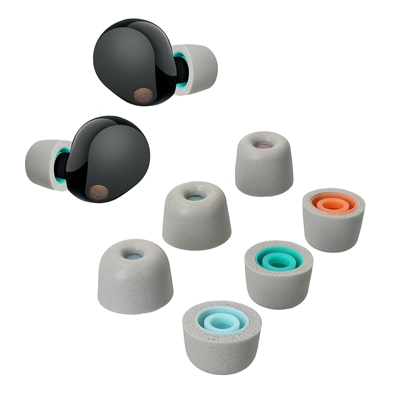

kwmobile 6x ear tips Sony Compatible with WF-1000XM5 earpiece - for replacement pad S/M/L size light gray