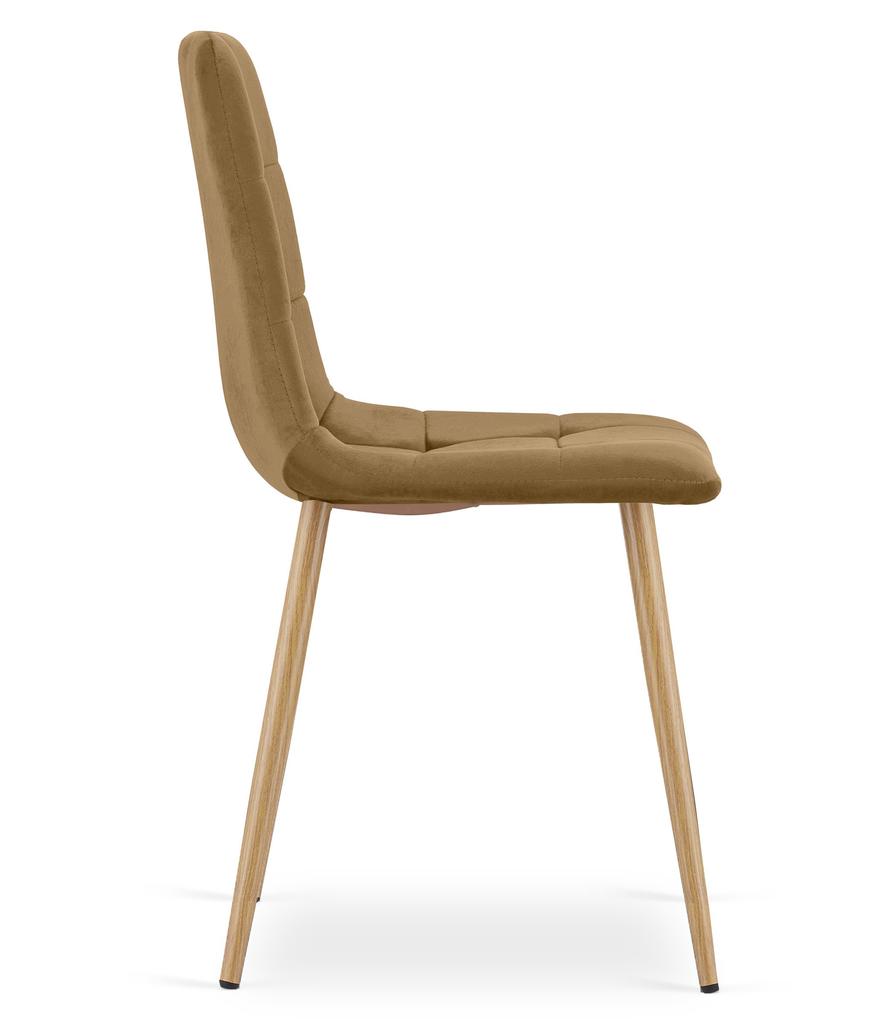 KARA Chair - Brown Velvet / Wood Color Legs X 1