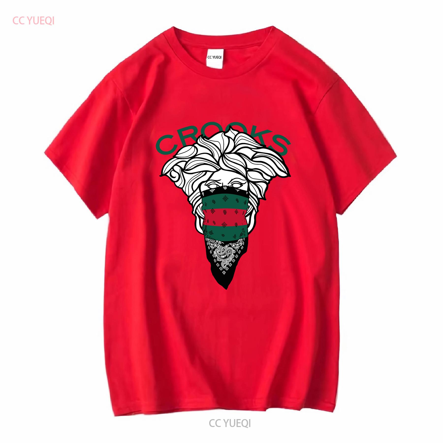 Crooks Castles Старая Бандито Футболка Белая винтажная Стиранная Дышащая Удобная Повседневная с принтом мужская Стильная Универсальная Унисекс S