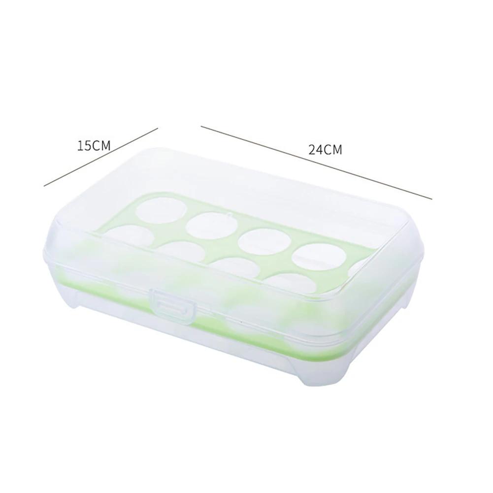 Boîte de rangement pour œufs de réfrigérateur à 15 compartiments en plastique pour conserver la fraîcheur des œufs avec couvercle Distributeur transparent Organisateur alimentaire de cuisine