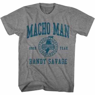 Macho Man - Collegiate - American Classics - Solid Gray  Short Sleeve T-Shi