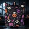 Heavyweight Horror Blanket Suitable for - Use - Witches, Pumpkins, Skulls & Bats Throw - Soft Flannel Bedspread for Sofa, Bed, Travel - Compact Cozy B