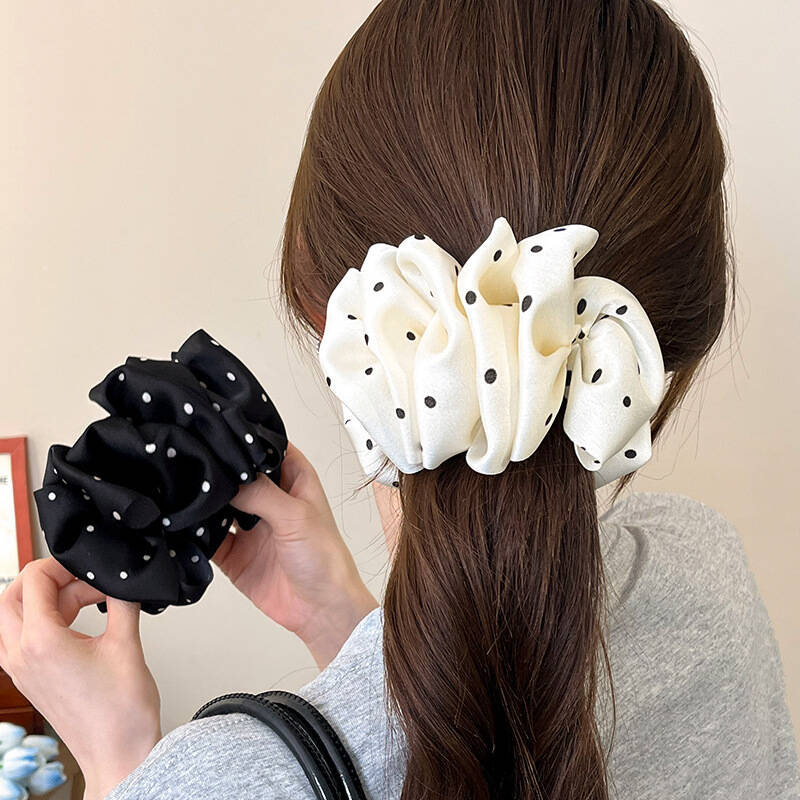

2025 New Korean Dot Floral Hair Clip Sweet Flower Banana Clip Large Hairpins Barrettes For Women Girls Hair Accessories Headwear Яскраво-рожевий