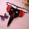 Men Elephant Thong Breathable Funny Bulge Pouch Elastic Moisture Wicking Pornographic Soft Long Elephant Nose Men G String for Inside Wear