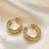 Exquisite Cubic Zirconia Circle Curved Hoop Earrings for Women Girls Fashion Gold Plated Ear Buckle Round Hoops Luxury Zircon