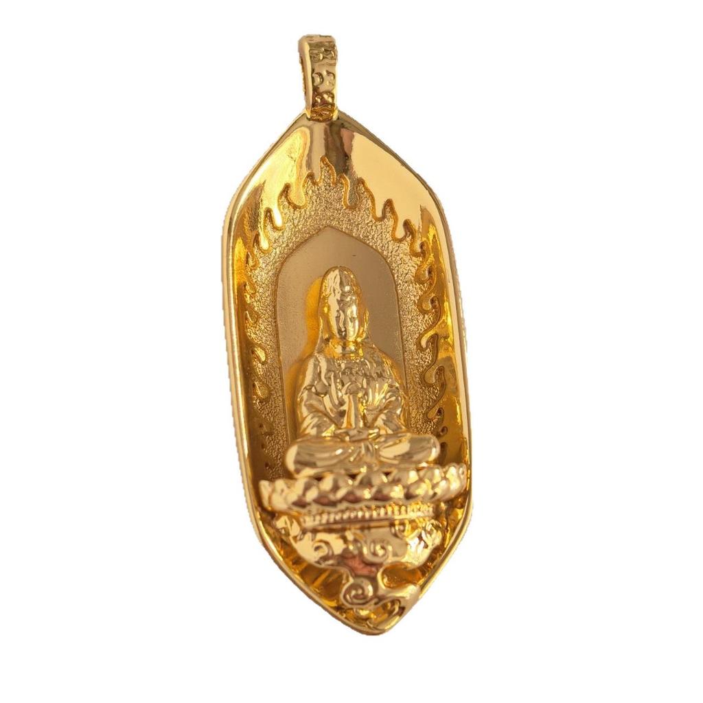 Auspicious Cloud Lotus Seat Gold-Plated Buddha Statue Guanyin Bodhisattva Pendant - Hot Seller Buddhist Jewelry