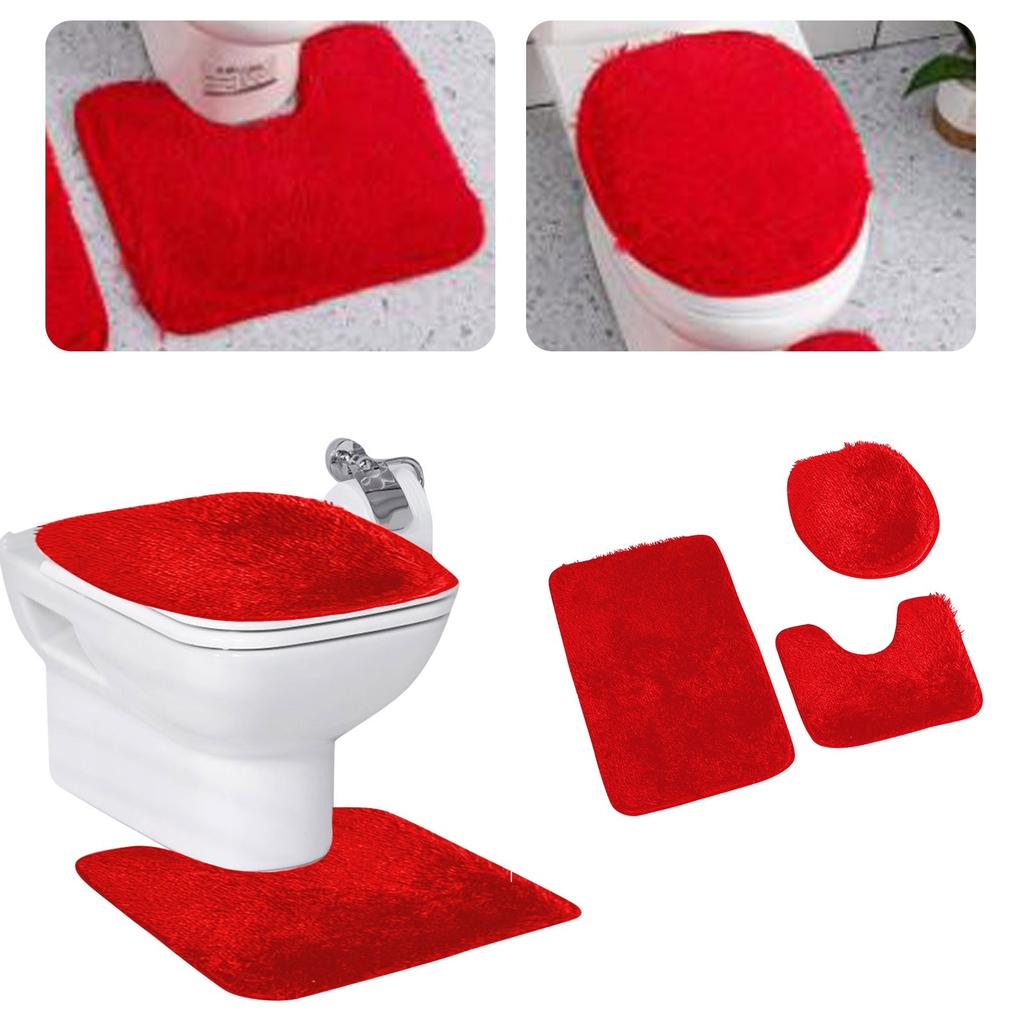 Buy (Patricia999)Bathroom Carpet Toilet Cushion Cover Microfiber Absorbent NonSlip Mat Three