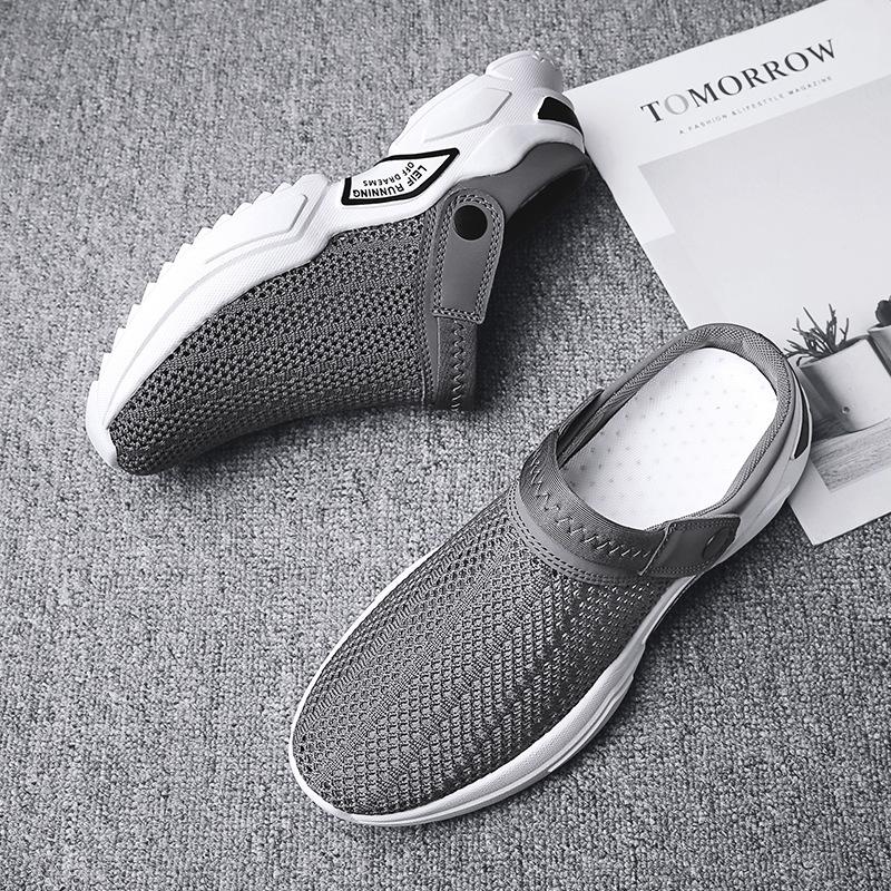 Summer Baotou Drag Large Size Men's Half Slippers Men's Sandals Student Hole Hole Baotou Sandals Beach Shoes Foreign Trade