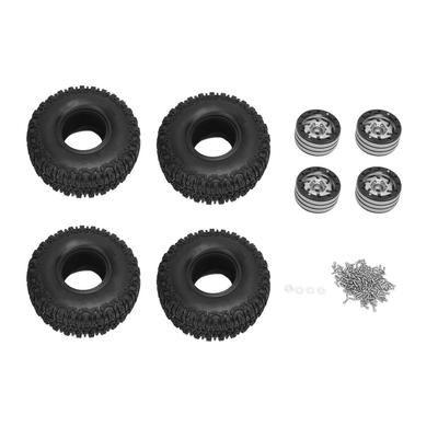 4pcs RC Crawler Wheel Tires Set Stylish Plastic Aluminum Alloy Wheel Hubs Kit for RC Car 120x46mm