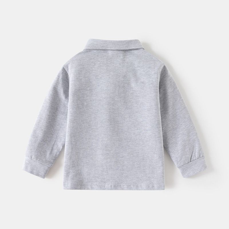 Children's Clothing Boys' Lapel Underwear Blouse Babies' Long Sleeve T-shirt Spring and Autumn Baby Boys' Polo Shirt Print Bear Tops