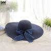 Women's Extra Large Wide Brim Straw Sun Hat with Bowknot - Summer Seaside UV Protection