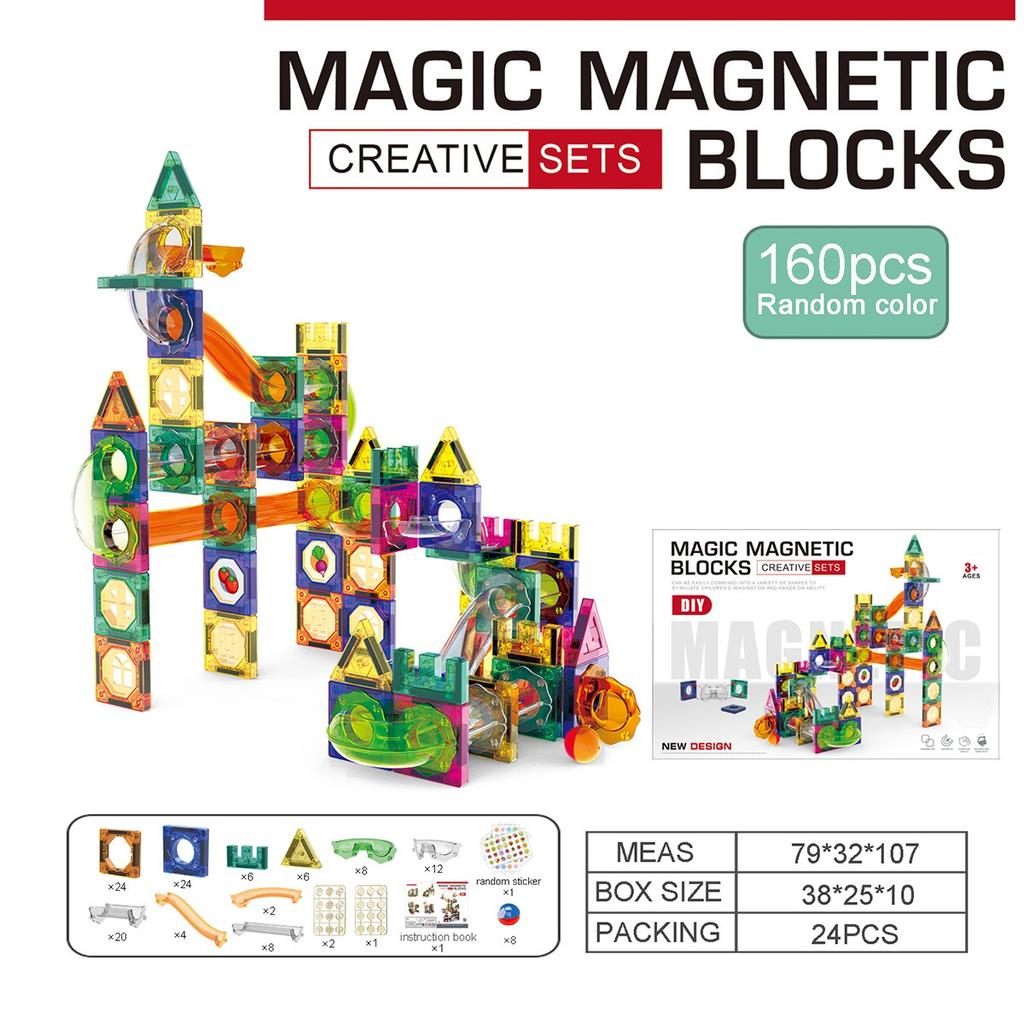 Slide Ball Magnetic Pieces Building Blocks Intelligence Assembled Boy Toy Gift