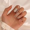 Koper Ingelegd Zirkonia Nagelrym Manicure Gewrichtsring voor Vrouwen Trend Feest Sieraden Mode Feest Sieraden Accessoires Trendy
