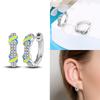 Hoop Earrings 925 Silver Certified Red Bow Heart Zircon Stud Earrings Lady's Anniversary Gift Luxury Jewelry