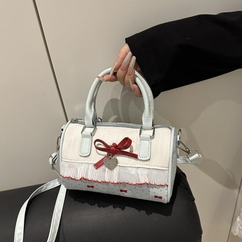 Waterproof Crossbody Bowling Bag Bow Small Square Bag All-Match Boston Handbag  School