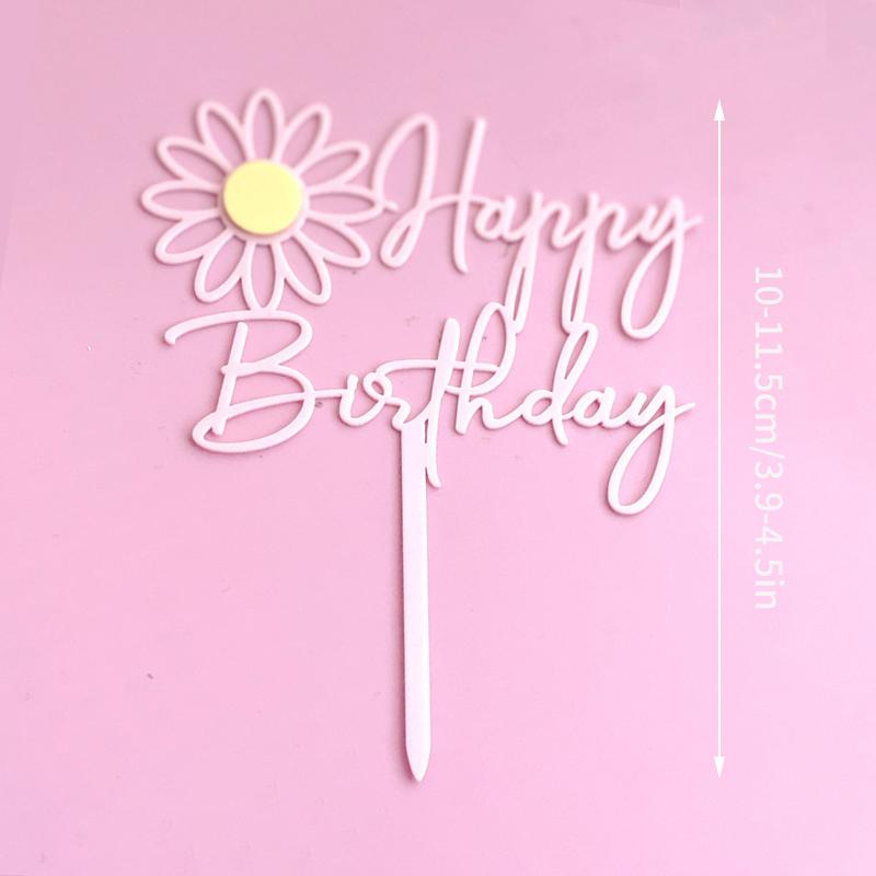 1 Stück Happy Birthday Cake Topper Acryl Kreativer Cupcake Topper für Kinder Babyparty Geburtstagsfeier Kuchen Dessert Dekoration