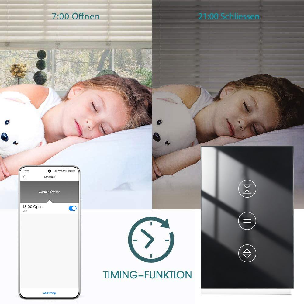 Chuyun 2026 Custom US Tuya Zigbee Touch Panel Remote Control Wall Switch Smart Single Curtain Switch