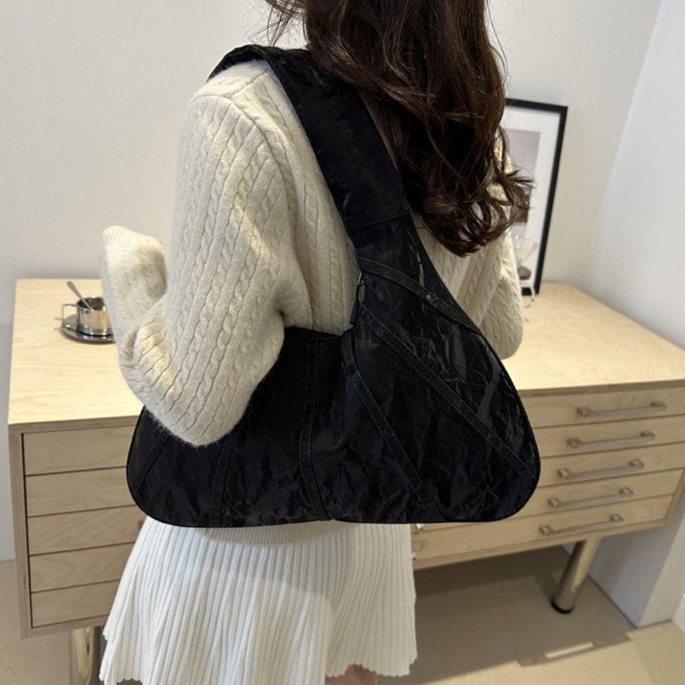 Shoulder Bag Vintage Hobo Bag Large Capacity Crescent Bag Simple Underarm Bag  Students