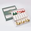 Cartoon Christmas Tree Stainless Steel Dessert Cutlery Set: Cute Fruit Fork & Spoon Gift