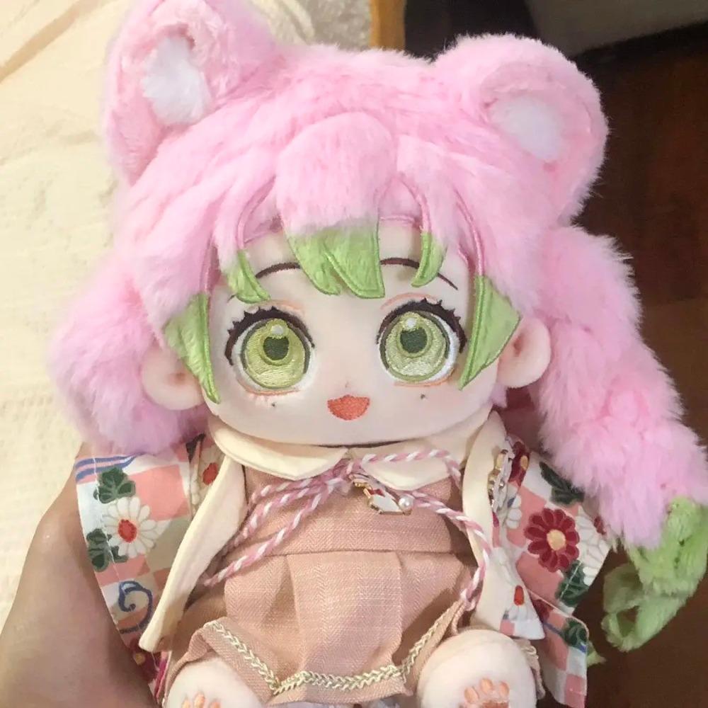 20cm Plyšová Anime Kimetsu No Yaiba Demon Slayer Mitsuri Kanroji Figurka Plyšové Oblečení Bavlněná Panenka Cosplay Hračky pro Děti Dárky