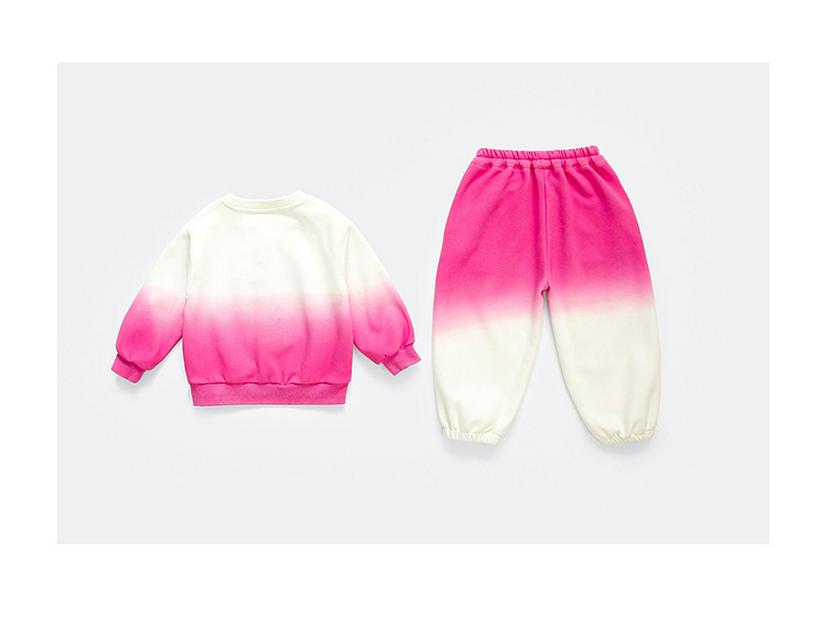 Girls' Gradient Sweatshirt Two-Piece Set - 2025 Spring & Autumn Fashionable Casual Outfit