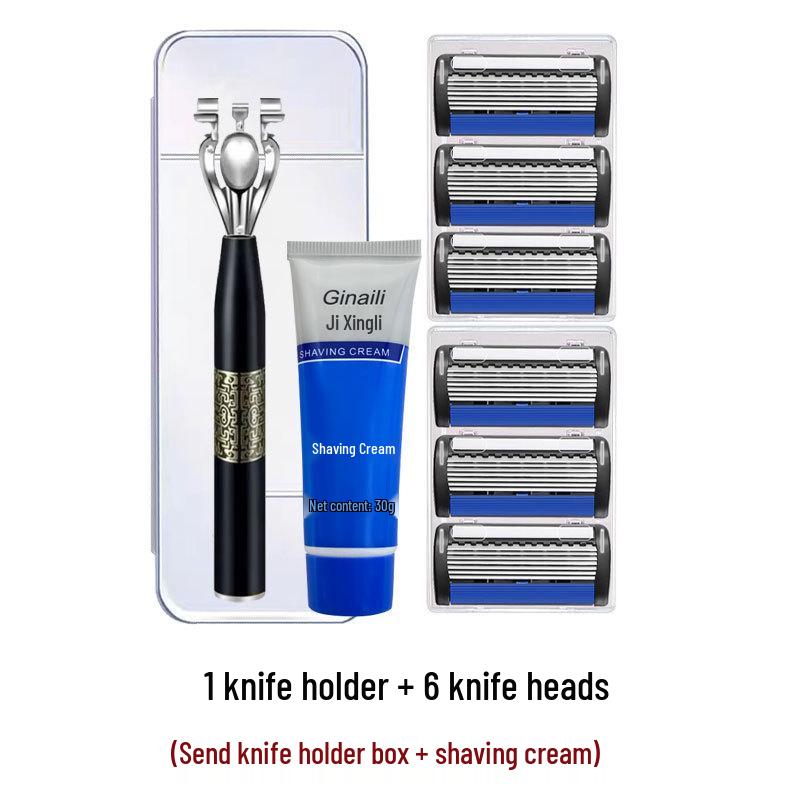 

Ручная бритва с 7 лезвиями, универсальным держателем и оригинальной бритвой с 6 лезвиями